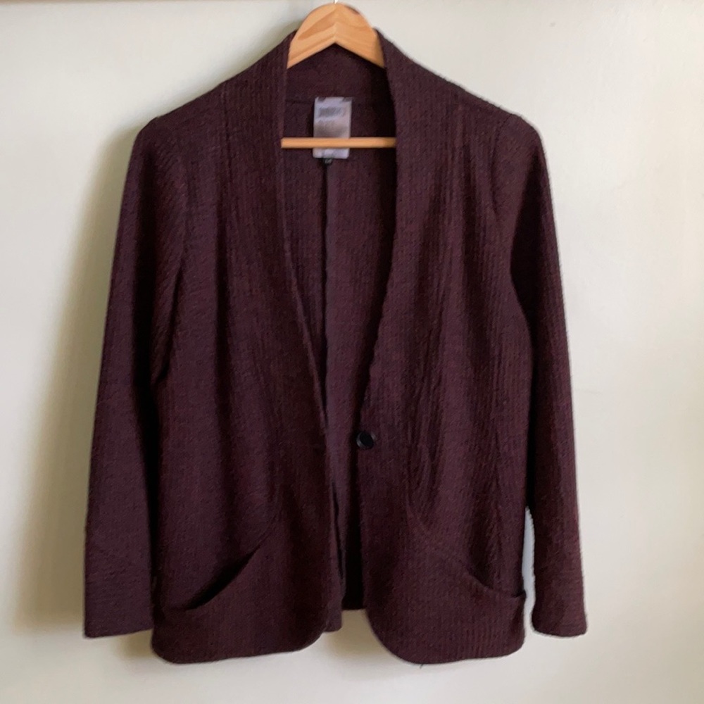 OU EMPEREUR OU RIEN Burgundy Open Cardigan, Size L